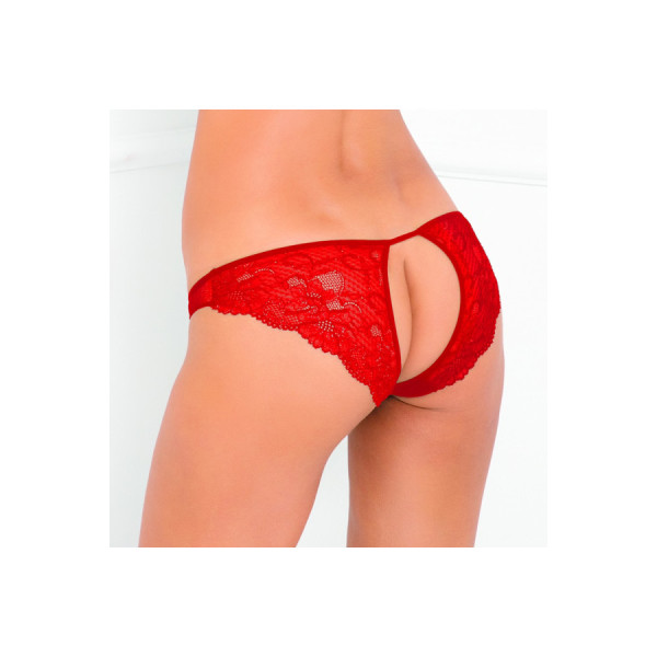 Culotte rouge dentelle ouverture sur les fesses 